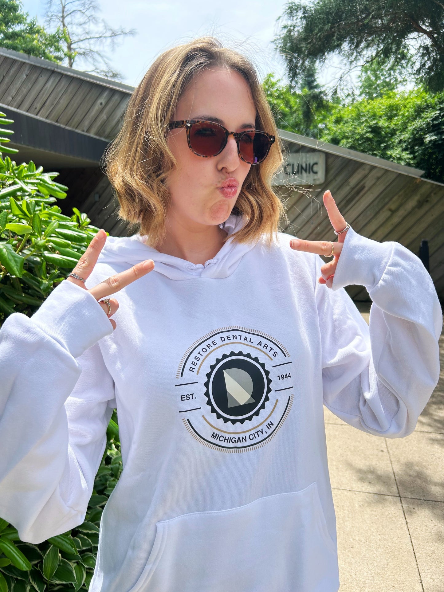 Unisex Hooded White RDA Sweatshirt